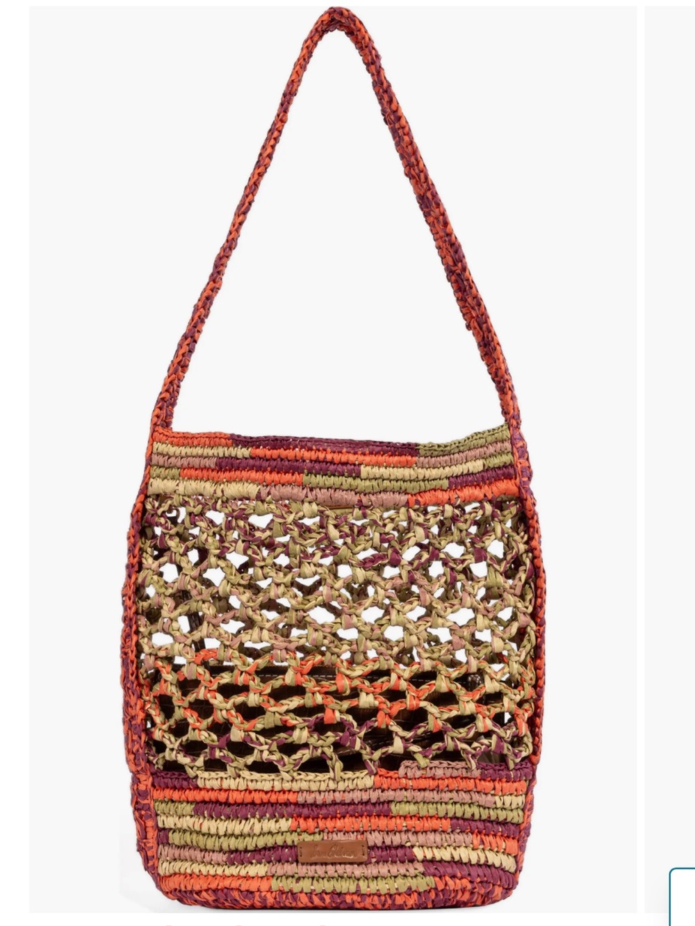 Sam Edelman Remi Raffia Bucket Bag Brown Croc-Embossed Wristlet